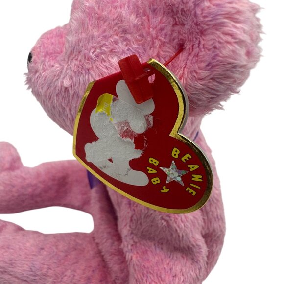Ty Beanie Babies Eggs Pink Easter Plush Bear Purple Bow Date 2000 Collectible Ta - Picture 4 of 7